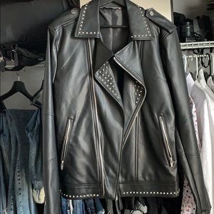 Studded pleather jacket